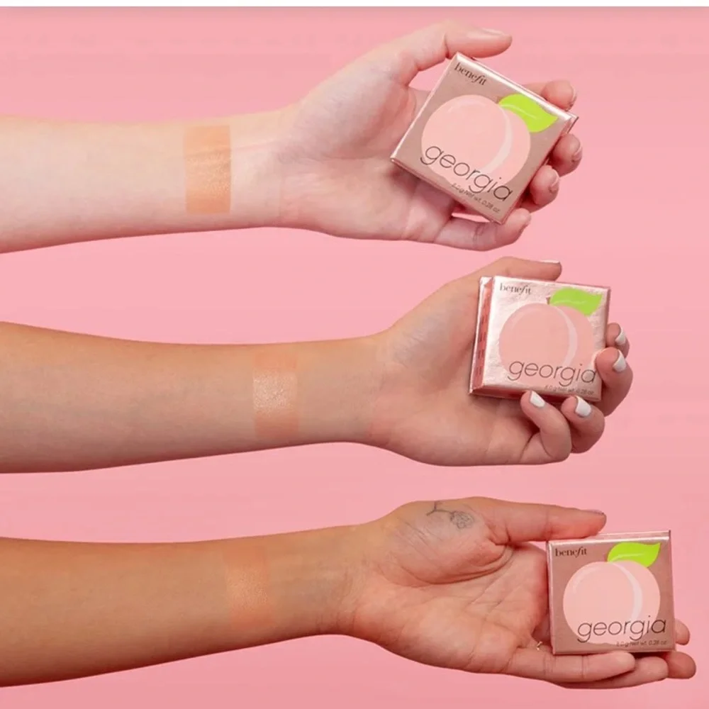 🌼BOGO50%🌼 🆕🍑BENEFIT: “Georgia Golden Peach” Blush + Brush MINI SIZE